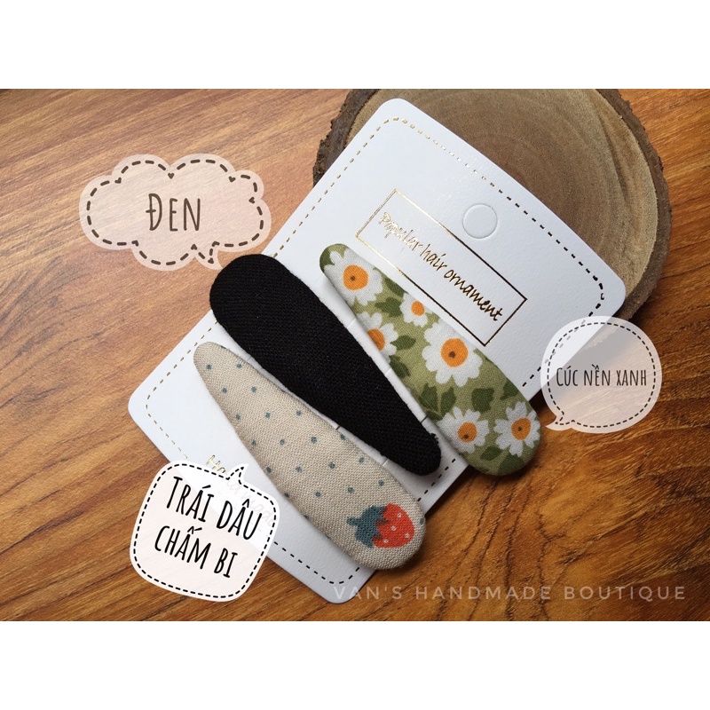 Kẹp tóc bọc vải handmade