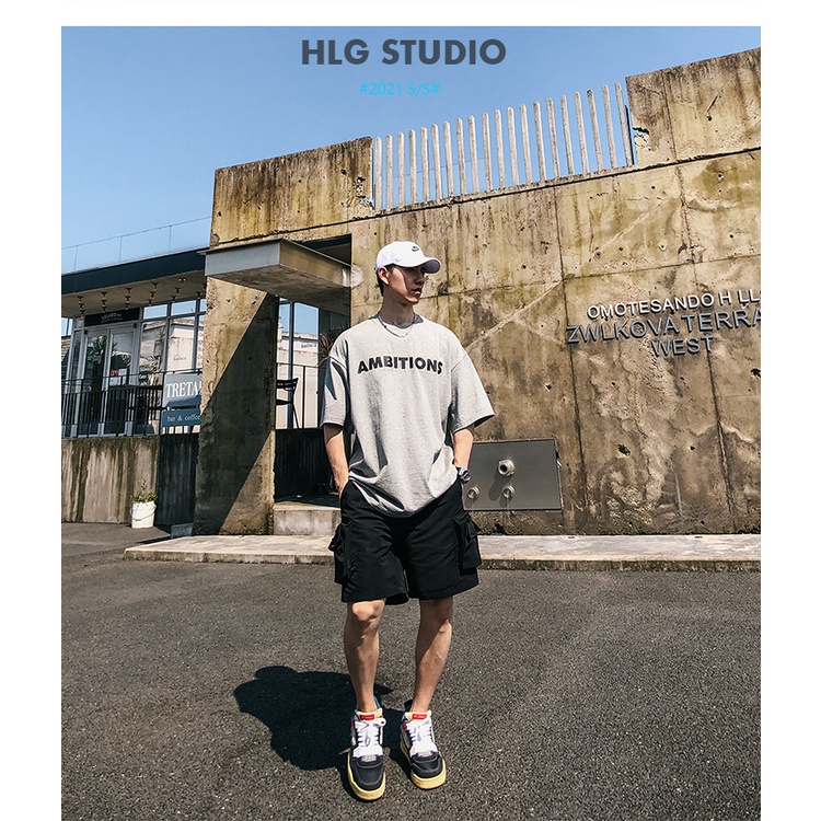 Áo phông nam cổ tròn AMBITION Phong Cách ( 2 Màu ) - Cotton Hàn dày dặn thoải mái phong cách đường phố