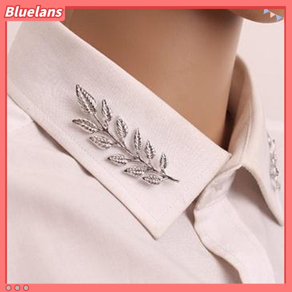 1 Cặp Ghim Cài Áo Hình Chiếc Lá Trang Trí Quần Áo Dài 48h