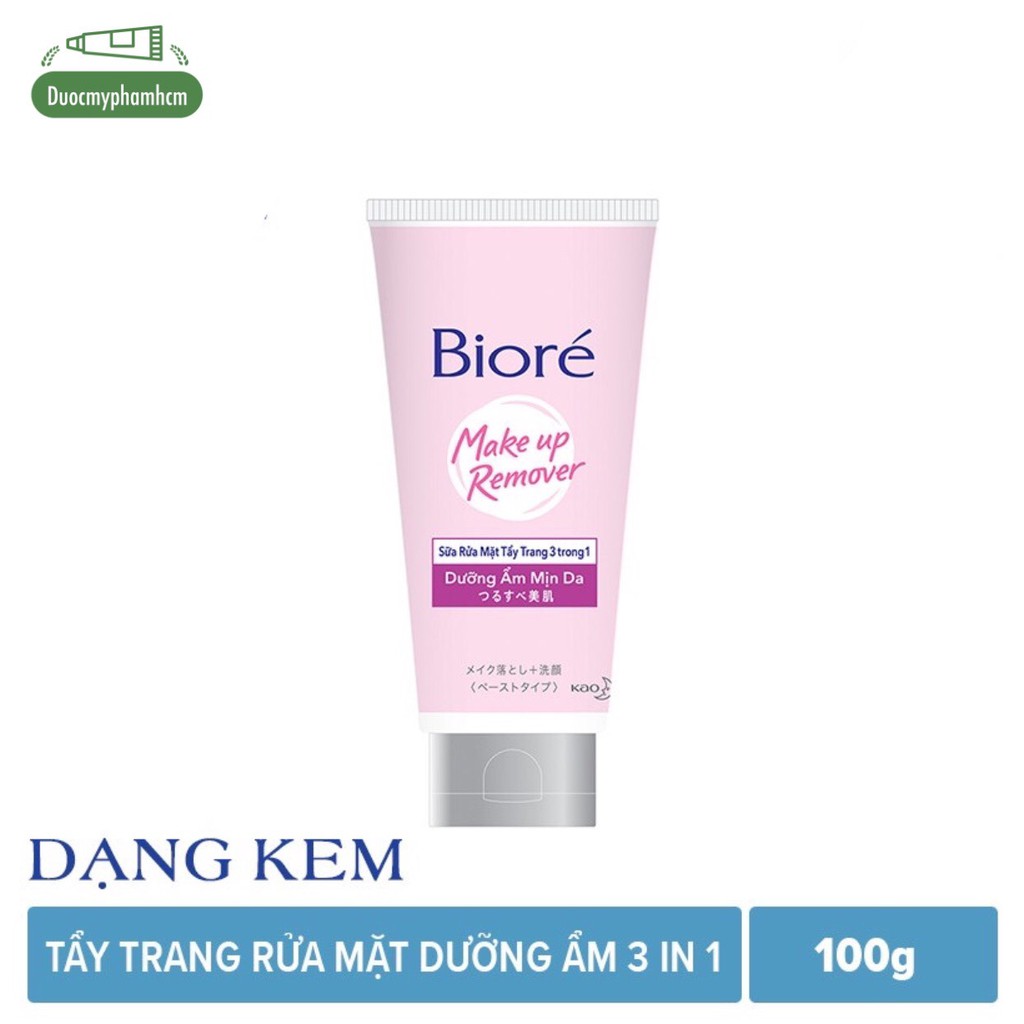 Sữa Tẩy Trang Rửa Mặt 3 Trong 1 Dưỡng Ẩm Mịn Da Biore 100g