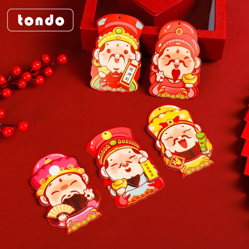 set 10 tag ông thần tài treo trang trí Lễ Tết