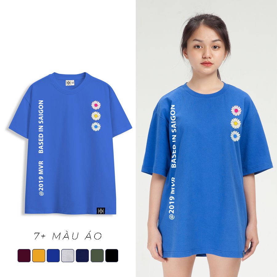 Áo Thun Phông Unisex In Hình Hoa Cúc Base On Saigon 2019 MVR Full Tag Oversize MVR KK3743