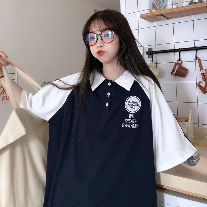 Áo polo Ngắn Tay Dáng Rộng Thêu Họa Tiết Phong Cách Hàn Quốc Mới 2020 Cho Nữ | BigBuy360 - bigbuy360.vn