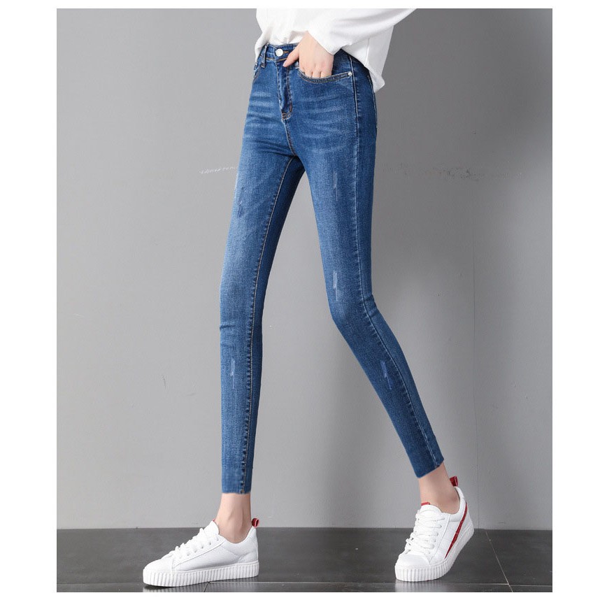 Quần jean nữ Skinny 💖FREESHIP💖 Quần Bò Nữ Dáng Ôm Lai Tua Co Giãn | BigBuy360 - bigbuy360.vn
