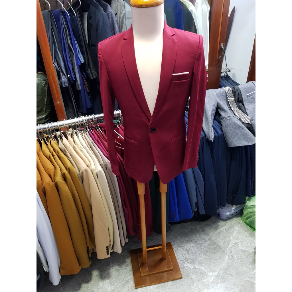 [Giá Chất] Áo vest nam ôm body cao cấp chất vải dày mịn co giãn màu Đỏ Đô