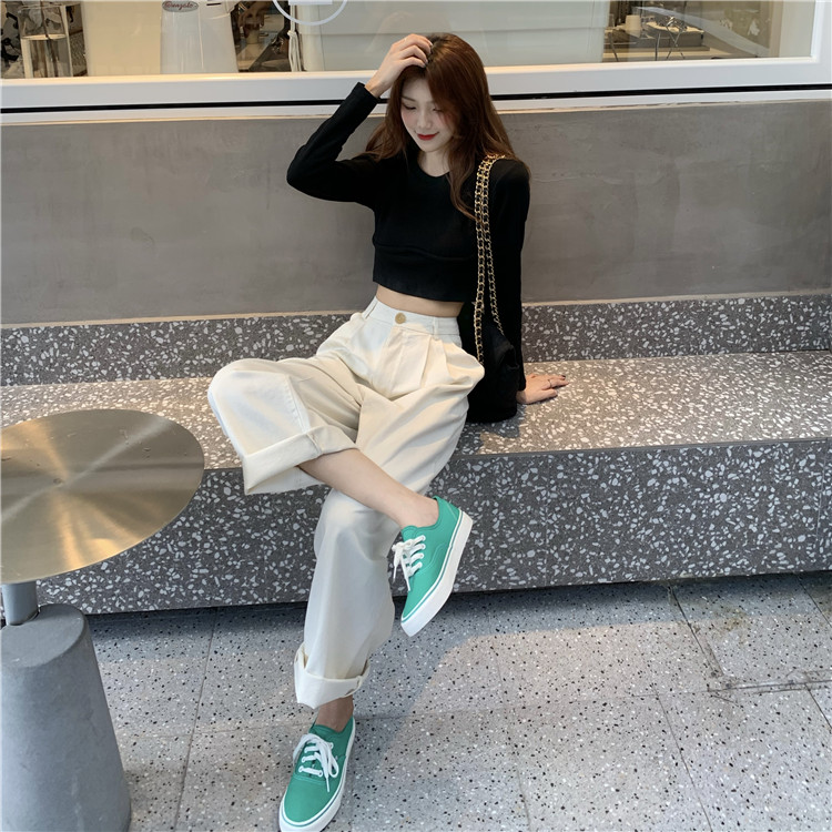 Quần Dài Lưng Cao Ống Suông Màu Trơn 37499 | BigBuy360 - bigbuy360.vn