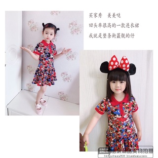 Váy đầm bé gái đầm mickey đỏ