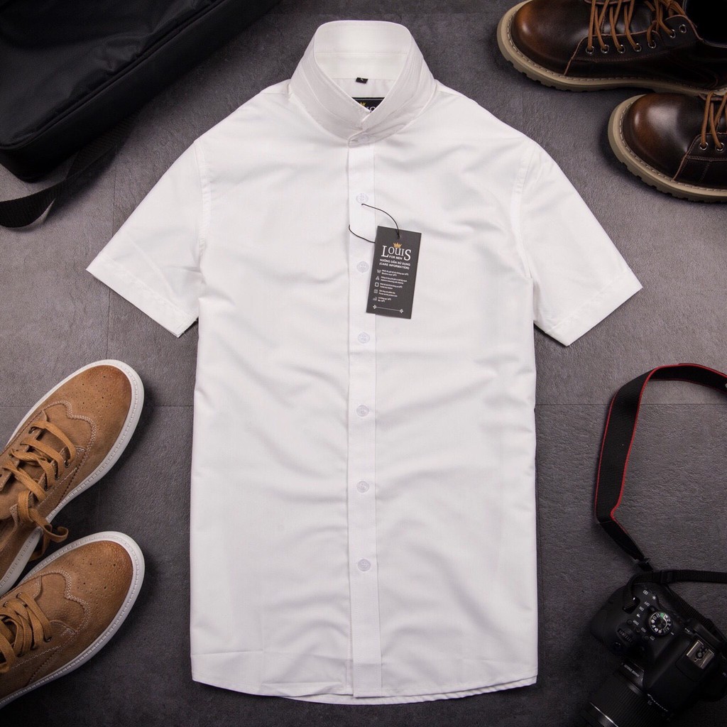 áo sơ mi nam tay ngắn - áo sơ mi chất liệu cotton - áo nam ngắn tay phù hợp nơi công sở | BigBuy360 - bigbuy360.vn