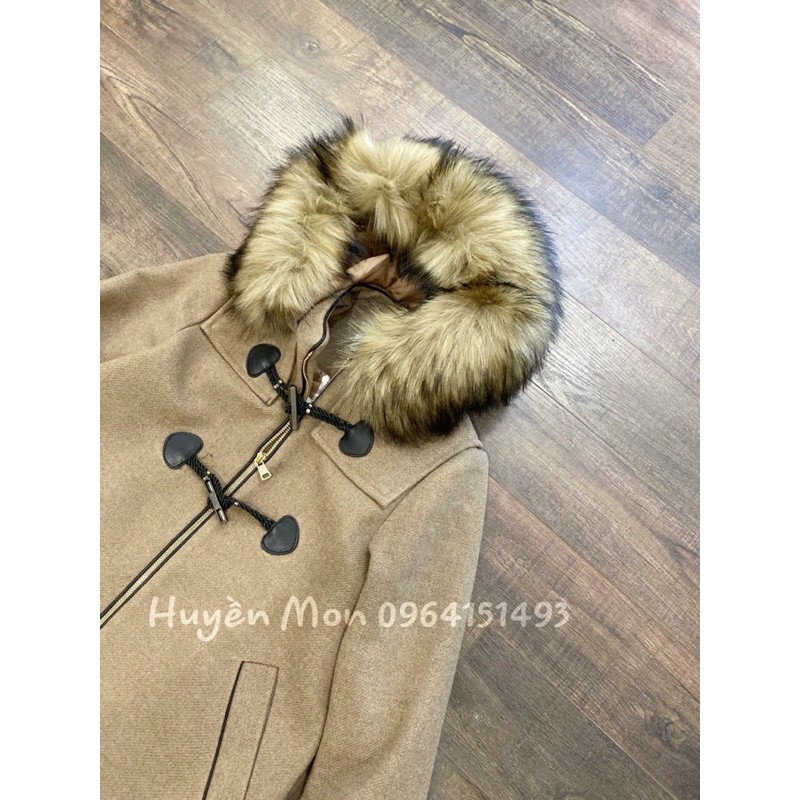 Áo khoác dạ mũ lông 2 khuy hàng chuẩn hãng ivy sz sm