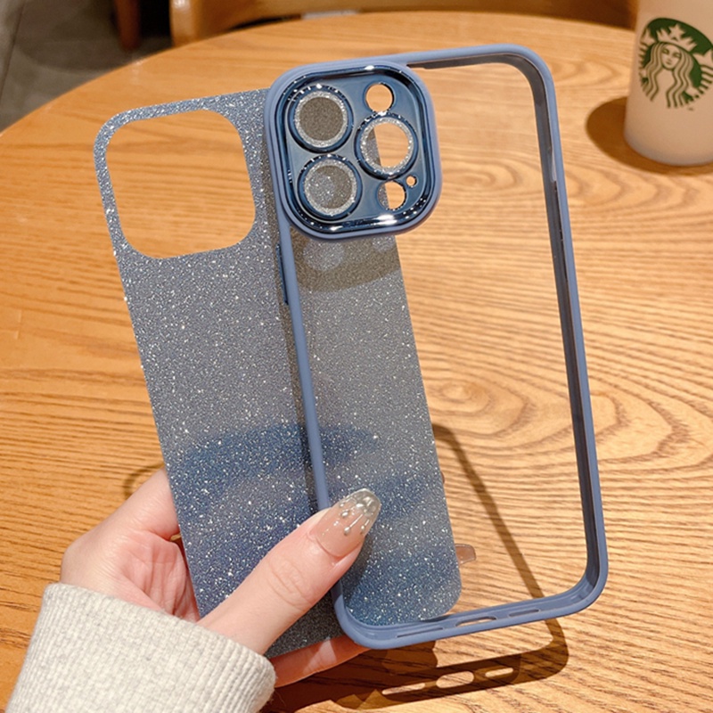 Ốp Điện Thoại Silicone Cứng Trong Suốt Lấp Lánh Chống Sốc Chất Lượng Cao Cho iPhone 14 13 12 11 Pro Max
