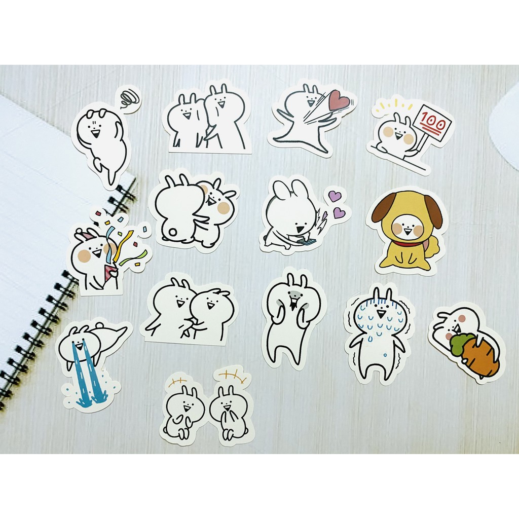Sticker thỏ Usagyuuun dán trang trí laptop, máy tính bỏ túi, vali, điện thoại, đàn ghita,........