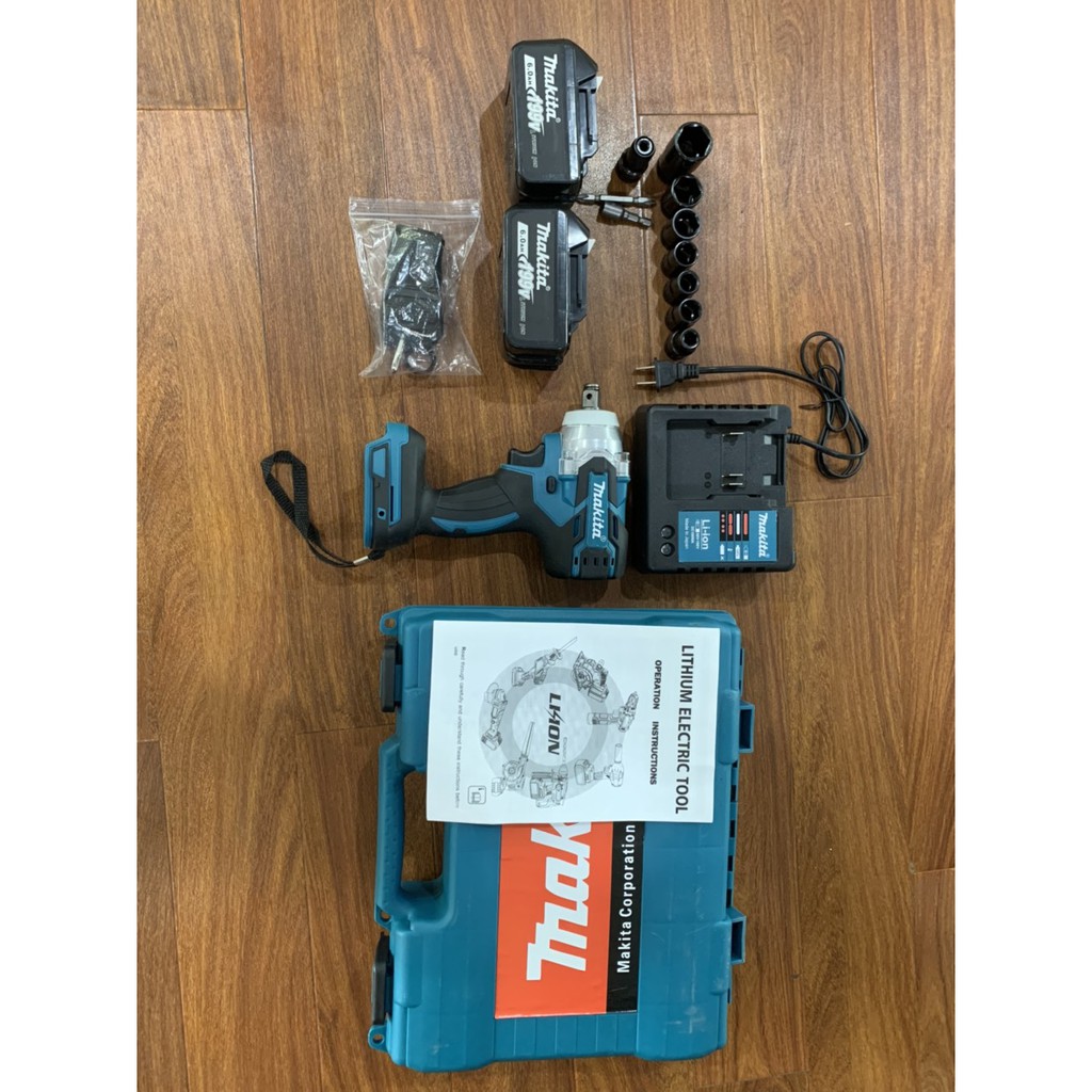 Máy siết bulong không chổi than Makita 118V xiết bu lông pin 10 cell bắn vít bắn tôn khỏe hơn hitachi dewalt