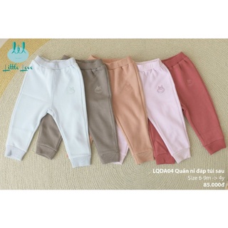 Lil little love - Quần dài nỉ bo gấu túi ốp cho bé 5-18kg