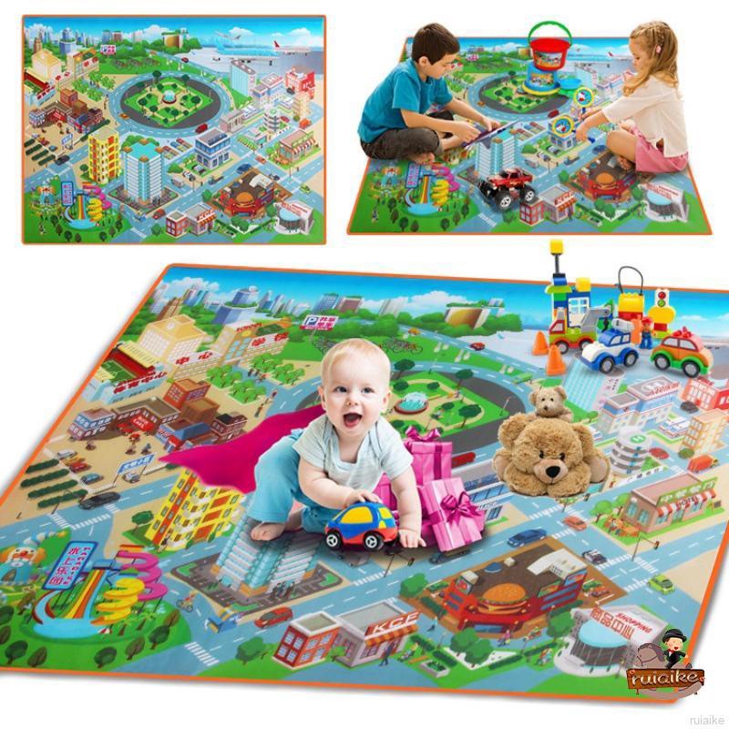 ruiaike  Baby City Road Play Floor Mat Pad Large Kids Children Toys Crawling Game Carpet Rugs