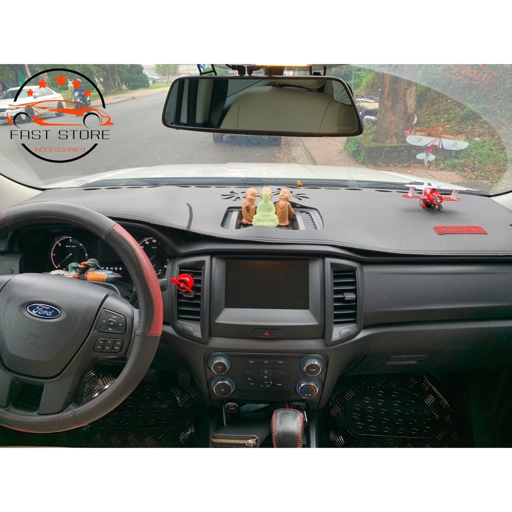 Thảm Taplo Ford Che Nắng Chống Nóng Ô tô Da Vân Gỗ, Da Cacbon Xe Ford Ranger Everest Explorer Transit Focus Ecosport