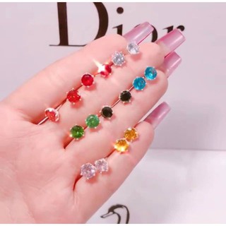 Bông tai nữ bạc ta - bông nụ đủ màu theo mệnh - re vo dich