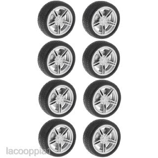 30mm Plastic 5 Spoke Front & Rear Wheel & Rubber Tires for RC Car, Set of 10
