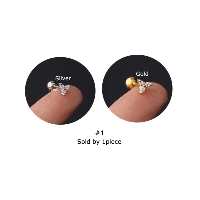 Khuyên Tai Bằng Thép Không Gỉ Đính Đá Zircon Sang Trọng