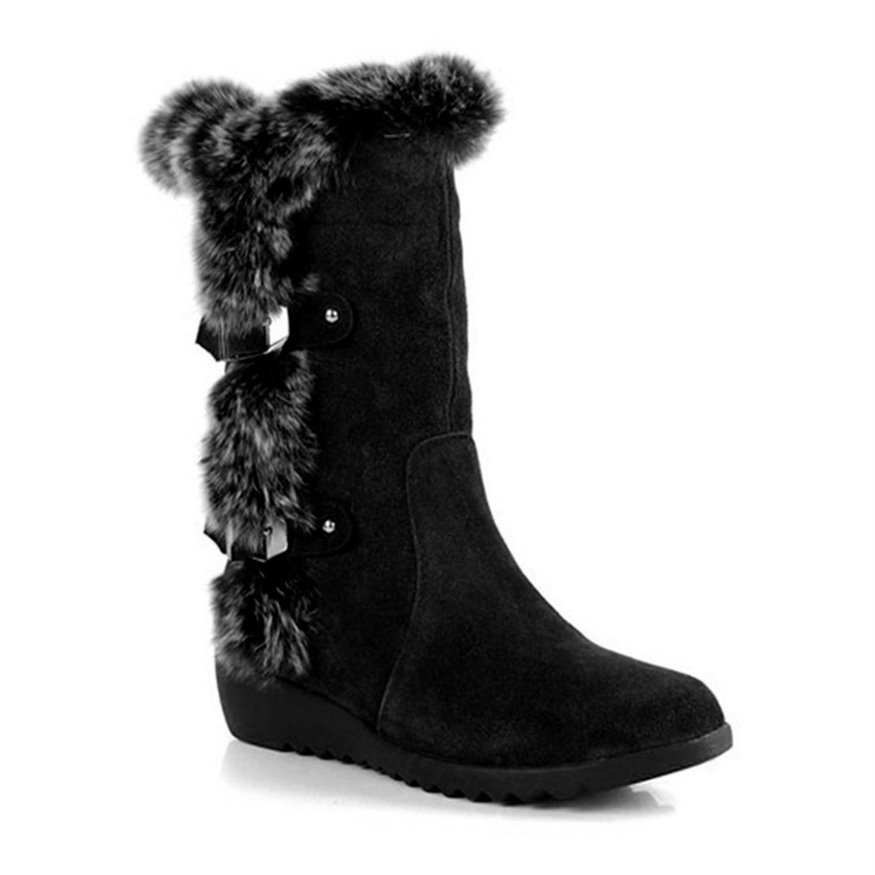 Giày boot đi tuyết phối lông cổ cao ấm áp cho nữ | BigBuy360 - bigbuy360.vn