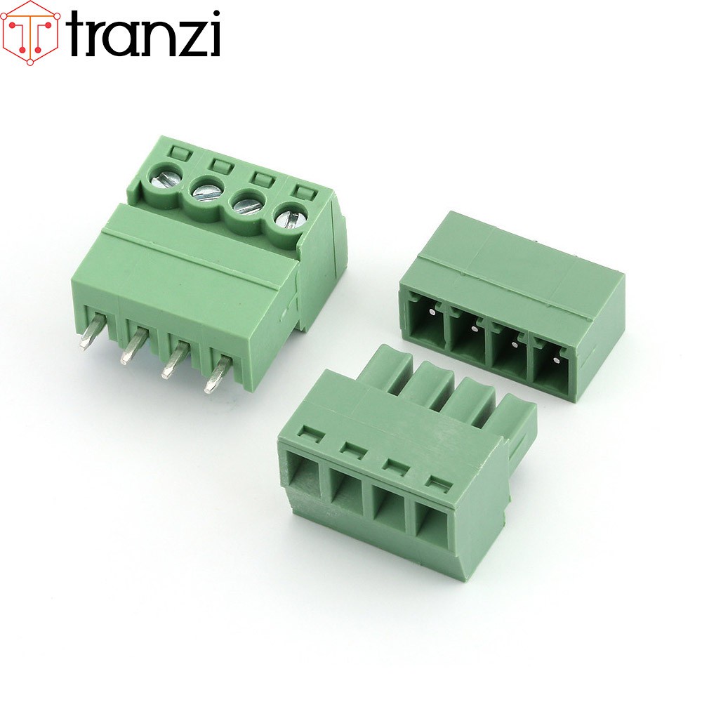 Cầu đấu 3.81mm 15EDG3.81 4P bộ đực cái chân cắm thẳng xanh - túi 5 bộ đực cái