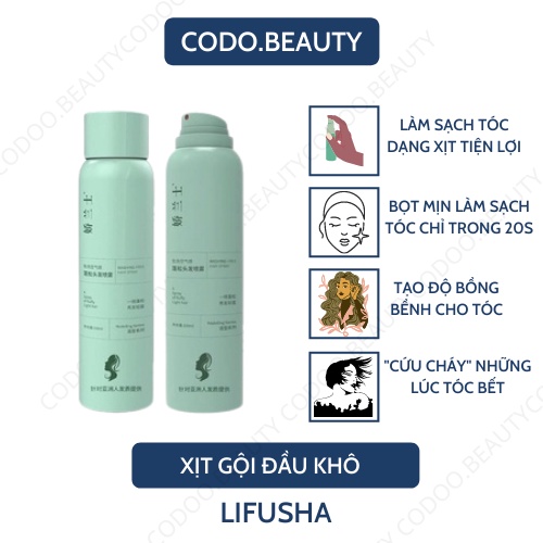 Xịt gội đầu khô Lifusha cấp tốc nội địa trung giúp tóc bồng bềnh suốt 8 Tiếng không dầu không bết dính