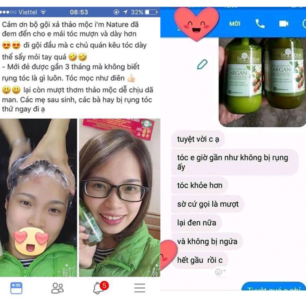 Dầu Gội Thảo Mộc Argan I'm Nature -Không Còn Rụng Tóc -Hết Gàu-Dưỡng Tóc Chắc Khoẻ Với Tinh Dầu Hoa Bưởi