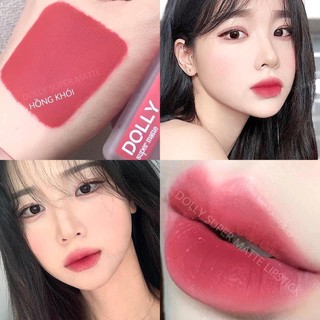 10.Hồng Khói(hồng đất).son kem siêu lỳ cao cấp DOLLY SUPER MATTE hot trend 2021 màu hồng khói