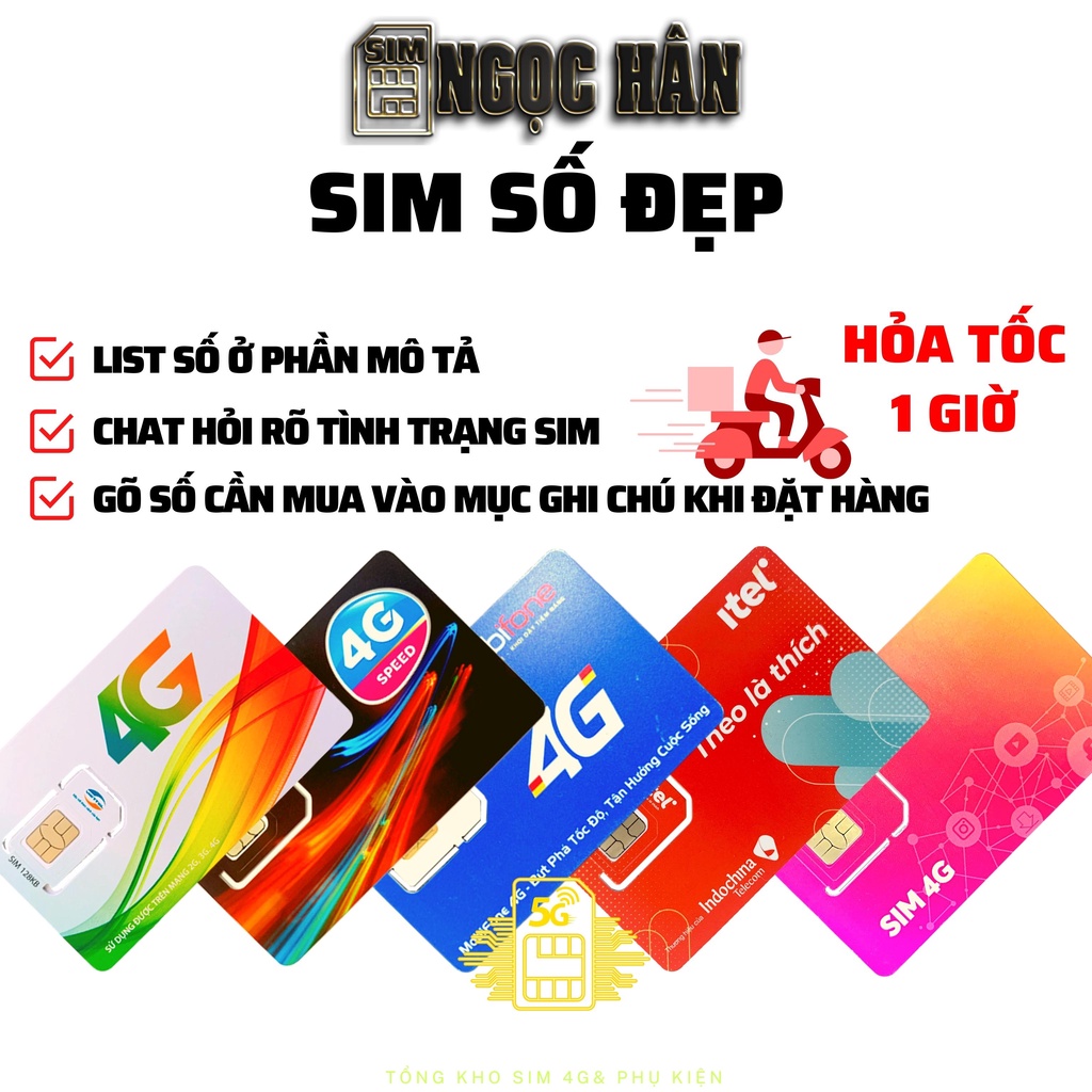 SIM SỐ ĐẸP - SIM 4G: Sảnh Tiến - Tam Hoa - Lộc Phát - Năm Sinh - Dễ Nhớ - Phong Thủy - Giá Rẻ Nhất Thị Trường