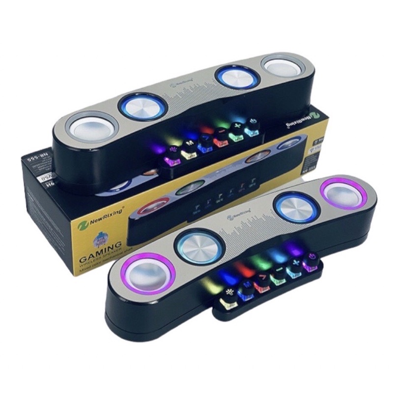 Loa Bluetooth NR-555  Âm Thanh Siêu Đỉnh Thiết Kế Đẹp Kết Hợp Đèn Led Theo Nhạc Bảo Hành 6 Tháng