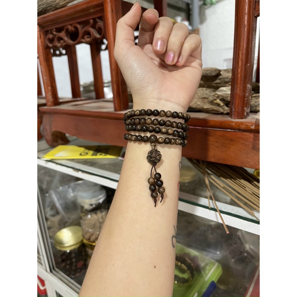 Vòng Trầm Hương Mix Đá - Chuỗi Tràng 108 Hạt- Trầm Hương Sánh Chìm Cao Cấp