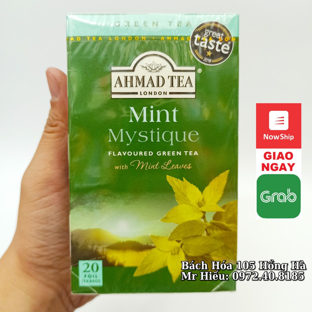[T9/2022] Trà Ahmad Tea vị Bạc Hà hộp 20 gói - Mint Mystique