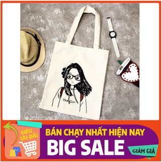 FREESHIP 50K_[HCM] Túi tote vải mềm nữ in hình cô bé T353