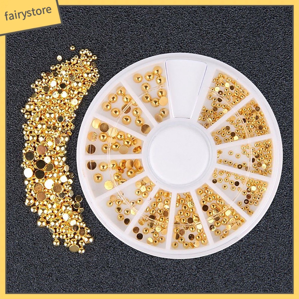 Hạt cườm 3D mạ vàng 2 / 3 / 4mm dùng để trang trí móng nghệ thuật