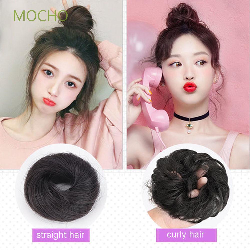 MOCHO Women Ball Hair Wig Seamless Hair Extensions Hair Tie Wig Ball Curls With Toupee Invisible Real Hair Natural Ball Shaped Hairpiece/Multicolor