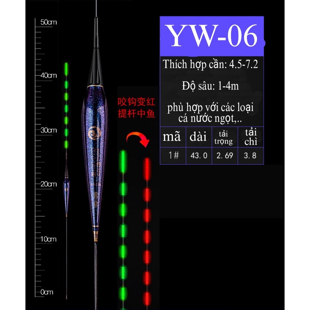 Phao Câu Đài Nano Đổi Màu Thông Minh YW Sơn Thủy Phao Câu Đèn Cao Cấp Phao Câu Đêm