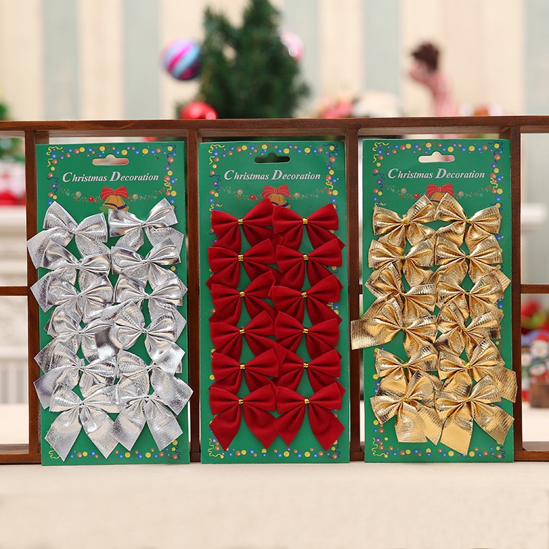 Set 12 nơ trang trí tiệc/ cây thông noel phù hợp làm quà tặng giáng sinh