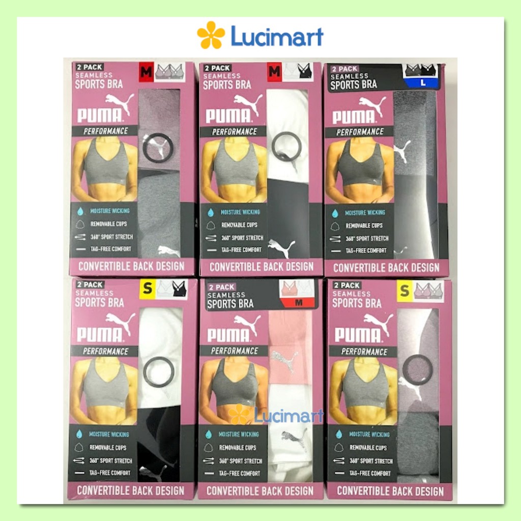 Áo Bra Puma set 2 cái áo lót thể thao Sports [Hàng Mỹ]