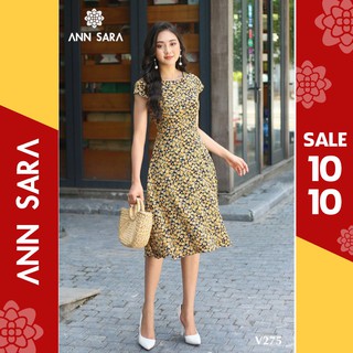 V275 - Đầm xoè hoa vàng ANN SARA