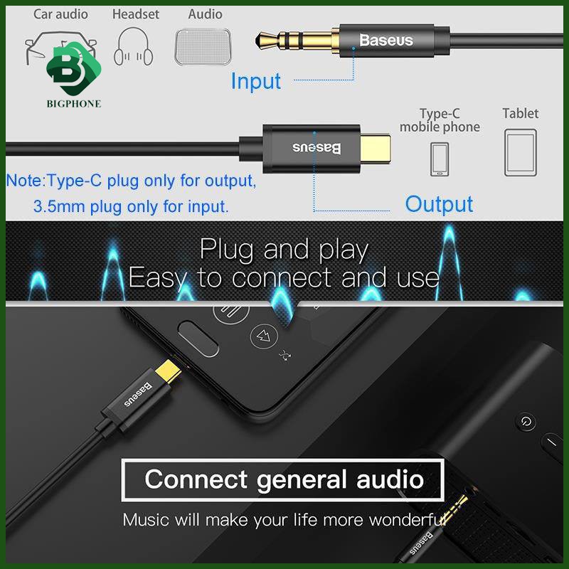 Cápchuyển đổi type C sang jack 3.5 aseus Cable Yiven Type-C male To 3.5