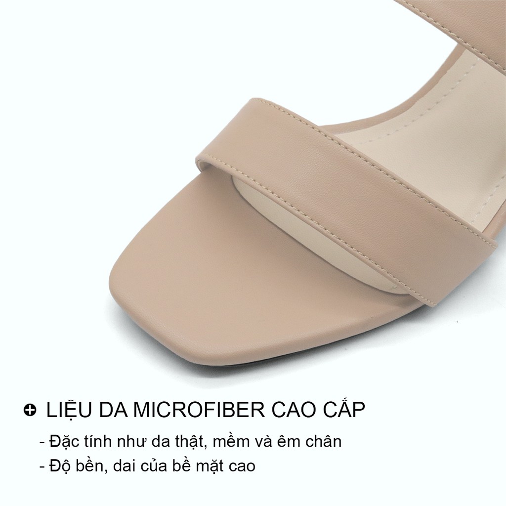 Guốc cao gót nữ đế vuông đẹp dáng dép sandal cao 5p mũi vuông quai ngang cao cấp bAimée & bAmor - MS1665