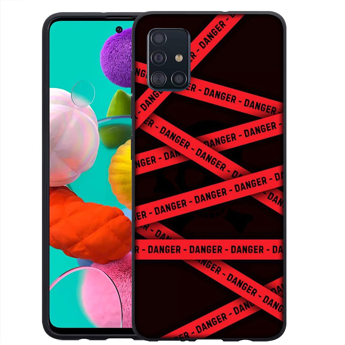 Samsung Galaxy A9 A8 A7 A6 Plus J8 2018 + A21S A70 M20 A6+ A8+ 6Plus Casing Soft Silicone black and Off White Phone Case