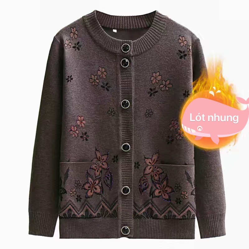 SẴN - ÁO LEN CHO MẸ HÀNG QUẢNG CHÂU 2 LỚP SIÊU ẤM - ÁO LEN LÓT NHUNG CỰC ẤM CHO BÀ