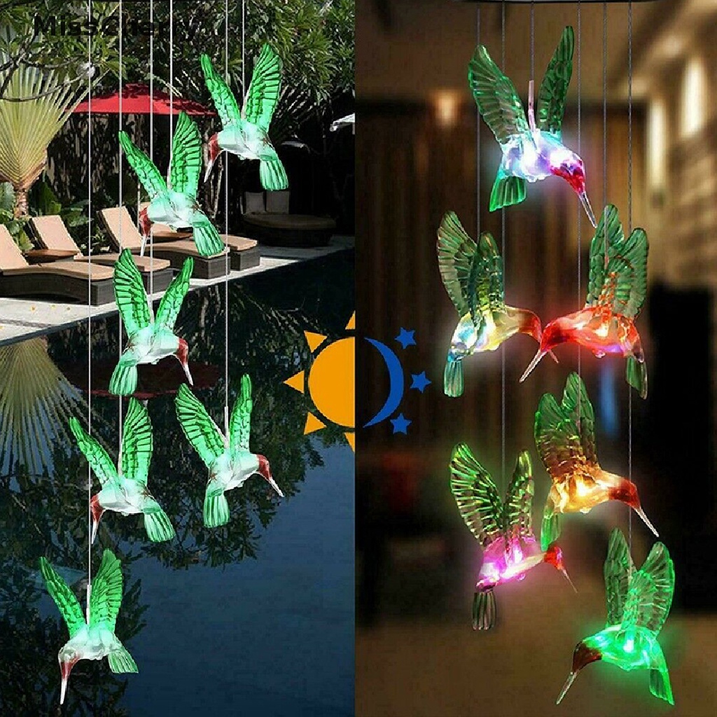 Đèn led sử dụng năng lượng mặt trời hình chim bay 7 màu