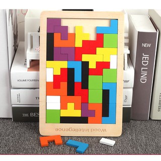 [XẢ KHO CẮT LỖ] Đồ Chơi Xếp Gạch Sáng Tạo Pentomino Gỗ Tự Nhiên Sơn An toàn