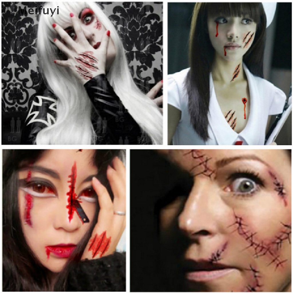 Bộ 30 Hình Xăm Dán Vết Thương Máu Chống Nước Dùng Hóa Trang Halloween