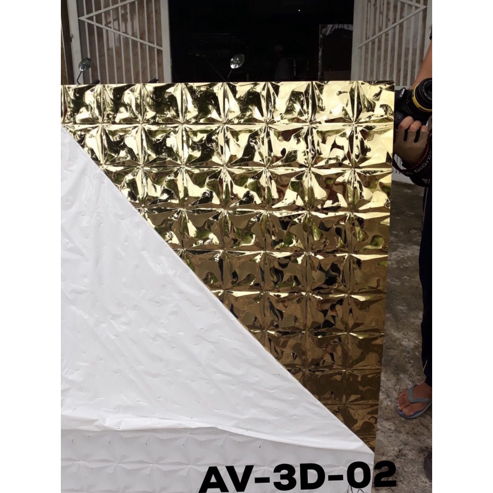Tấm inox 3D vàng gương>