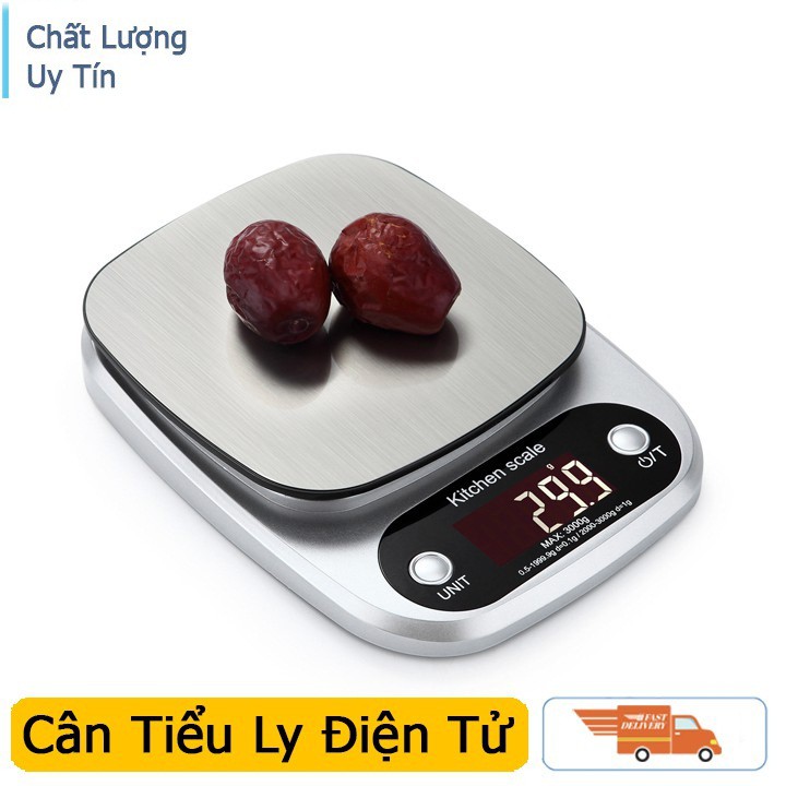 Cân tiểu ly điện tử siêu chính xác High Precision dải cân 3kg - 0.1g,c