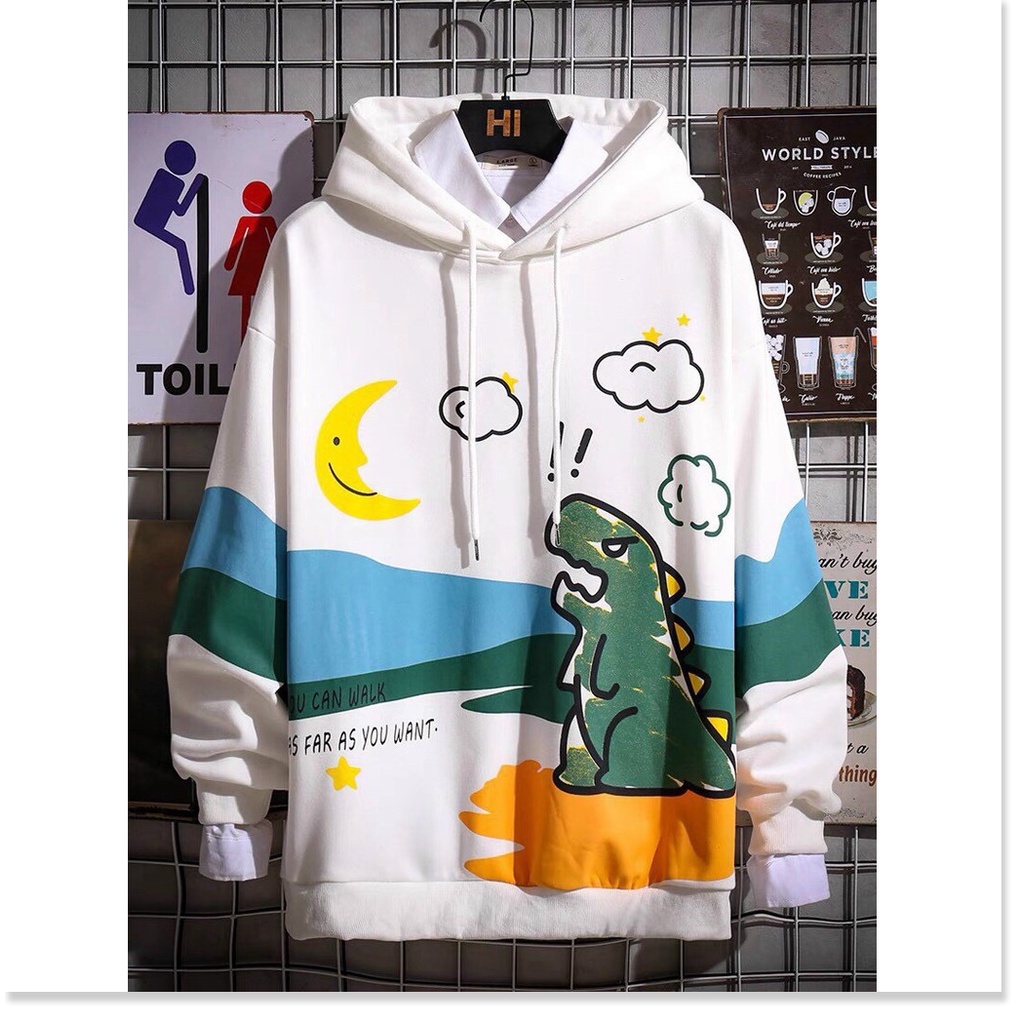 ÁO KHOÁC NỈ HODDIES KHỦNG LONG PHONG CÁCH THỜI TRANG HOT 4 MÙA 2021 THỜI TRANG KME FASHION