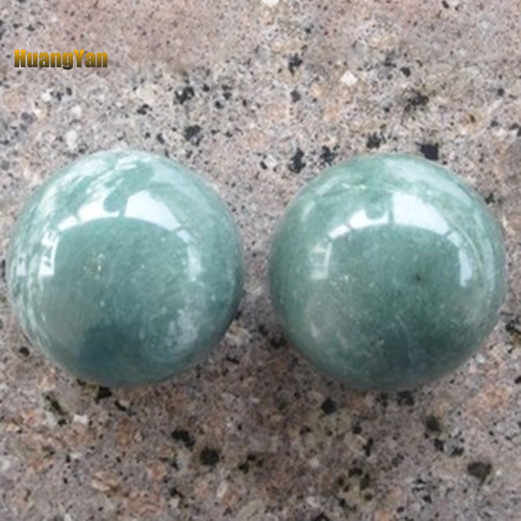 Bộ 2 Bóng Đá Ngọc Bích Xanh Lục Tự Nhiên Giảm Căng Thẳng Dùng Tập Thể Dục Ngón Tay