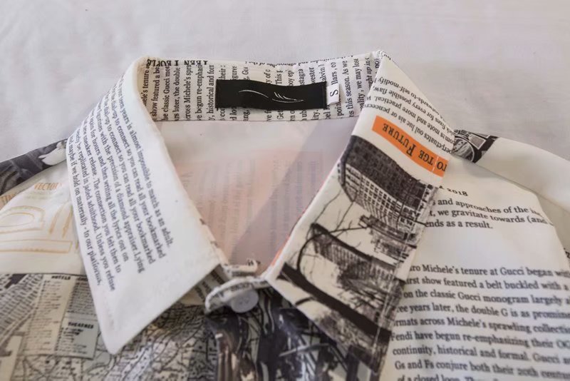 Áo Sơ Mi Tay Dài In Họa Tiết Tờ Báo Độc Đáo Cho Nam Nữ | BigBuy360 - bigbuy360.vn